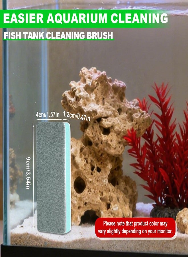 Sinbana 4pcs Double-Sided Fish Tank Cleaning Brushes, EVA Aquarium Sponge Brush Scrubber Cleaner Fish Tank Cleaning Tool for Aquarium Glass & Home Kitchen (Green) - Image 2